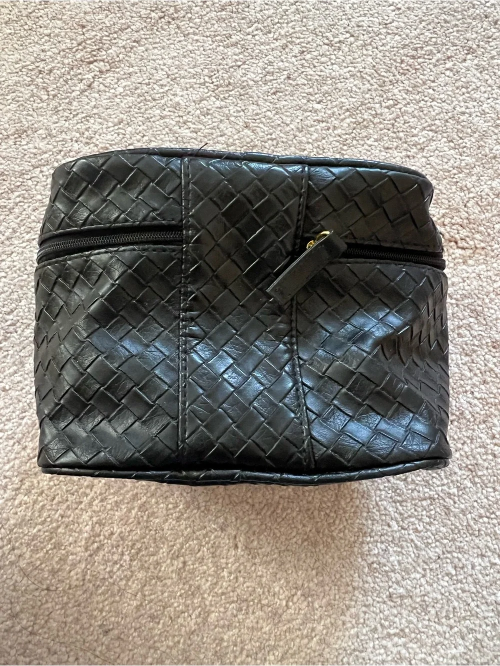 Black Woven Travel Toiletry Bag